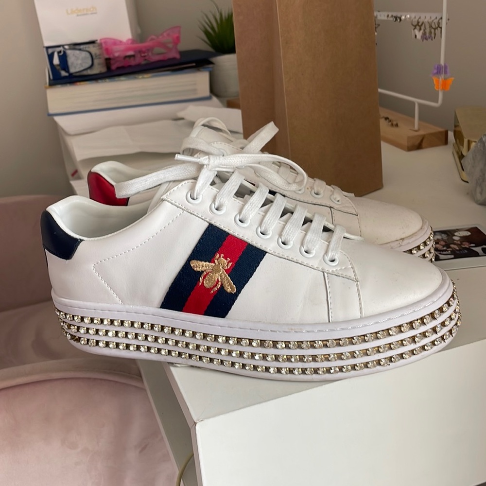Gucci ace sneakers with crystals
